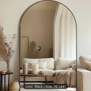 Elegant Black Arched Wall Mirror